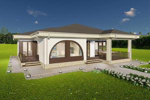 proiect casa parter 2 dormitoare integrare peisagistica moderna thumbnail