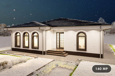 Proiect casa parter cu 3 dormitoare constructie zidarie imagine 1
