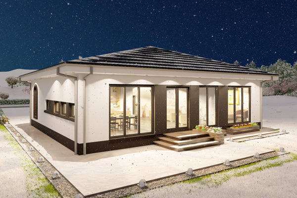 Proiect casa parter cu 3 dormitoare constructie zidarie imagine 4