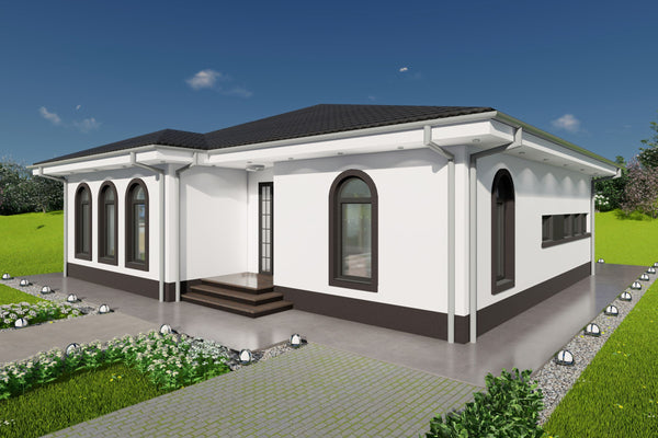 Proiect casa parter cu 3 dormitoare constructie zidarie imagine 8