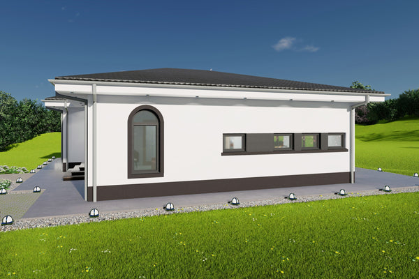 Proiect casa parter cu 3 dormitoare constructie zidarie imagine 11