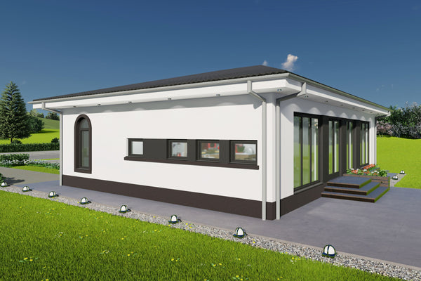 Proiect casa parter cu 3 dormitoare constructie zidarie imagine 13