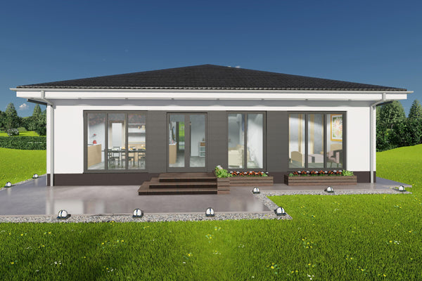 Proiect casa parter cu 3 dormitoare constructie zidarie imagine 17