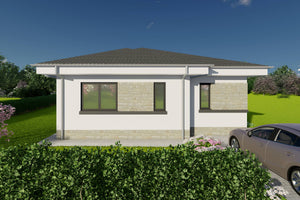 Proiect casa parter cu 3 dormitoare structura metalica 150mp cu fatada placata cu piatra poza 14 thumbnail