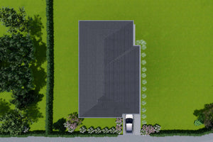 Proiect casa parter cu 3 dormitoare structura metalica 150mp acoperis din tigla metalica thumbnail