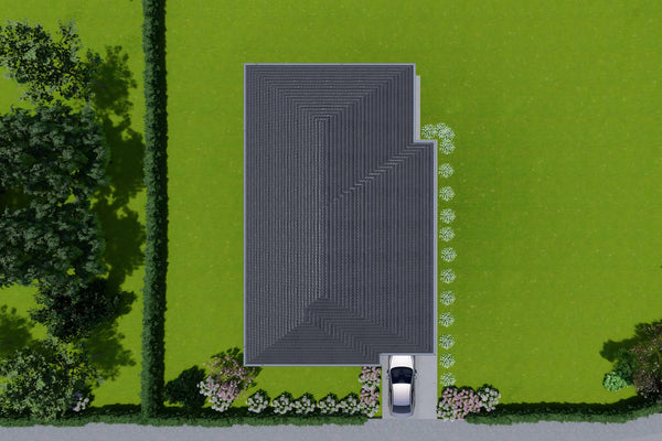 Proiect casa parter cu 3 dormitoare structura metalica 150mp acoperis din tigla metalica