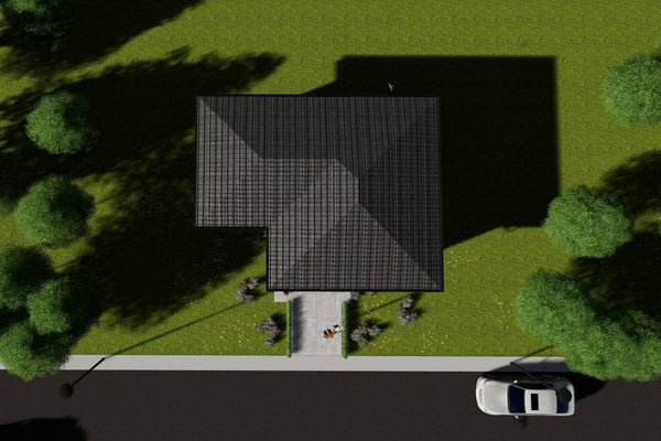 Proiect casa pe structura metalica mica parter 90 mp 088-073 - model de acoperis