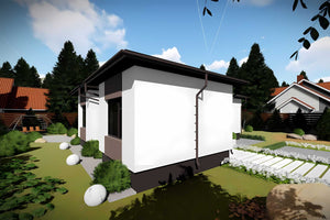 Proiect casa pe structura metalica 100 mp fara etaj 100-075 - fatada de casa exterior imagine 4 thumbnail