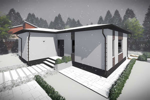 Proiect casa pe structura metalica 100 mp fara etaj 100-075 - fatada de casa exterior imagine 6 thumbnail