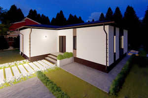 Proiect casa pe structura metalica 100 mp fara etaj 100-075 - fatada de casa exterior imagine 7 thumbnail