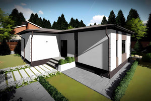Proiect casa pe structura metalica 100 mp fara etaj 100-075 - fatada de casa exterior imagine 8 thumbnail