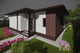 Proiect casa pe structura metalica cu 3 camere si 2 bai 044 - fatada casa cu piatra imagine 6