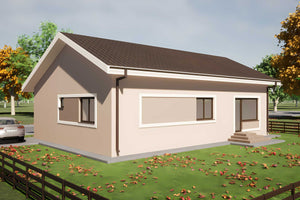 Proiect casa pe structura metalica 120 mp cu 3 dormitoare - fatada casei imagine 4 thumbnail
