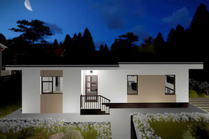 Proiect casa pe structura metalica 120 mp fara etaj 120-083 - fatada de casa moderna imagine 10 thumbnail