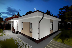 Proiect casa pe structura metalica 120 mp fara etaj 120-083 - fatada de casa moderna imagine 11 thumbnail