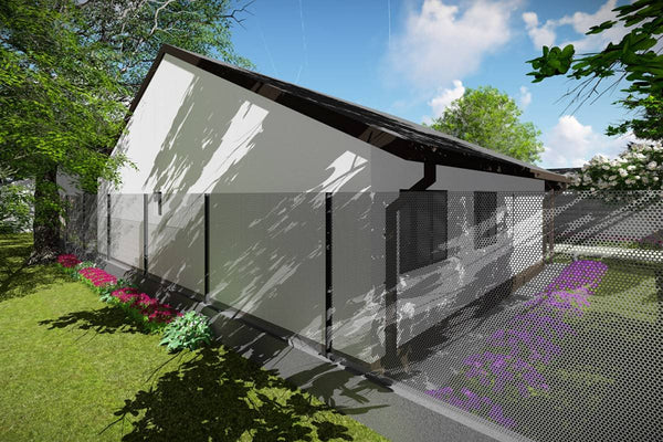 Proiect casa pe structura metalica 130 mp fara etaj 130-036 - fatada de casa alba imagine 6