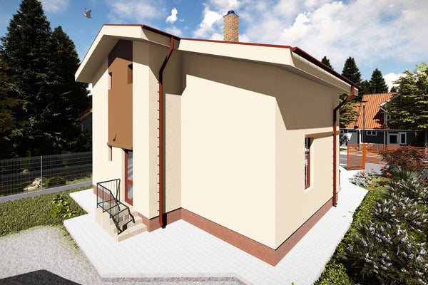 Proiect casa pe structura metalica cu mansarda 4 camere 089 - fațadă de casă imagine 8