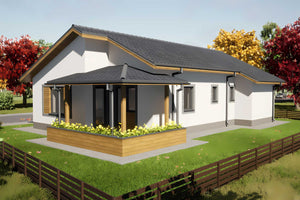 Proiect casa pe structura metalica 150 mp 4 camere si terasa - imagine fatada 7 thumbnail