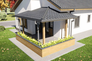 Proiect casa pe structura metalica 150 mp 4 camere si terasa - imagine fatada 8 thumbnail