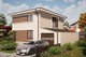 Proiect casa pe structura metalica cu mansarda 4 camere 058 - fatada cu caramida aparenta imagine 2