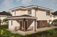 Proiect casa pe structura metalica cu mansarda 4 camere 058 - fatada cu caramida aparenta imagine 6