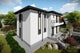 Proiect casa pe structura metalica cu etaj moderna 190-080 - fatada cu piatra decorativa imagine 6