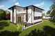 Proiect casa pe structura metalica 200 mp cu etaj 196-040 - model fatada imagine 2