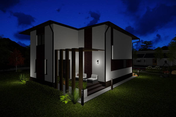 Proiect casa pe structura metalica 200 mp cu etaj 196-040 - model fatada imagine 7