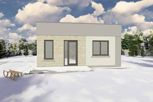 Proiect casa pe structura metalica 2 camere si 1 baie 75 mp - design casa mica poza 11 thumbnail