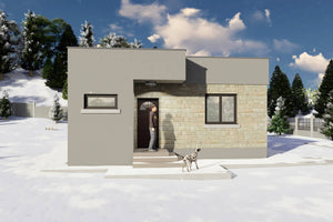 Proiect casa pe structura metalica 2 camere si 1 baie 75 mp - design casa mica poza 17 thumbnail