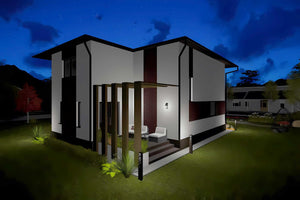Proiect casa pe structura metalica 200 mp cu etaj 196-040 - model fatada imagine 9 thumbnail