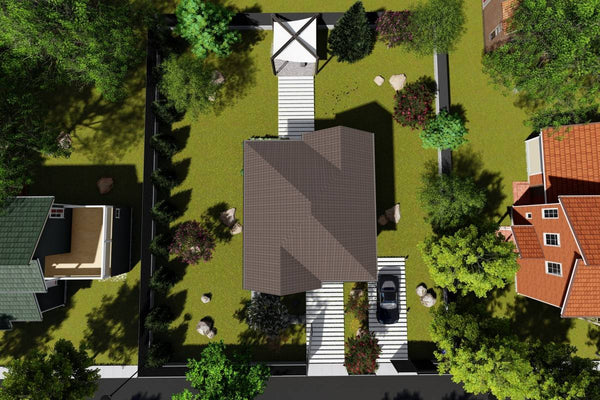 Proiect casa pe structura metalica 200 mp cu etaj 207-054 - modelul acoperisului