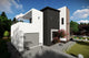 Proiect casa pe structura metalica modern pe 2 nivele 057 - fatada de casa moderna imagine 4