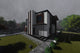 Proiect casa pe structura metalica modern pe 2 nivele 057 - fatada de casa moderna imagine 7