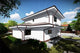Proiect casa pe structura metalica cu etaj 3 dormitoare 006 - fatada casa alba imagine 5