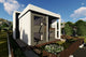 Proiect casa pe structura metalica cu etaj fara acoperis 055 - model fatada imagine 3