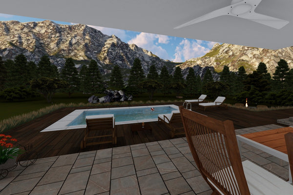 Proiect casa pe structura metalica cu etaj 059 - piscina imagine 4