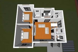 Proiect casa pe structura metalica 076-072 - planul casei imagine thumbnail