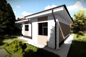 Proiect casa pe structura metalica 076-072 - fatada casei imagine 3 thumbnail