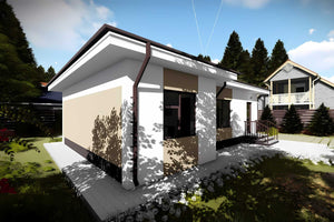 Proiect casa pe structura metalica 076-072 - fatada casei imagine 4 thumbnail
