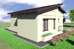 Proiect casa pe structura metalica 90 mp fara etaj 088-019 - model de fatada imagine 2 thumbnail