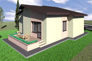 Proiect casa pe structura metalica 90 mp fara etaj 088-019 - model de fatada imagine 4 thumbnail