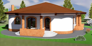 Proiect casa pe structura metalica brancoveneasca parter 004 - fatada casa traditionala imagine 3 thumbnail