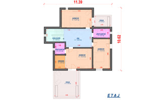 Proiect casa pe structura metalica cu 1 etaj si mansarda 038 - plan casa etaj  thumbnail