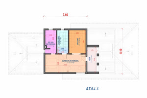Proiect casa pe structura metalica cu 2 etaje 294-007 - plan casa etaj 1 thumbnail