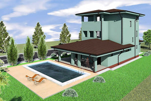 Proiect casa pe structura metalica cu 2 etaje 294-007 - fatada casa exterior imagine 6 thumbnail