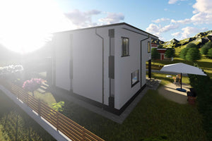 Proiect casa pe structura metalica cu 3 dormitoare 3 bai 034 - fatada de casa exterior imagine 11 thumbnail