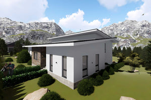 Proiect casa pe structura metalica cu etaj 059 - fatada casa imagine 8 thumbnail