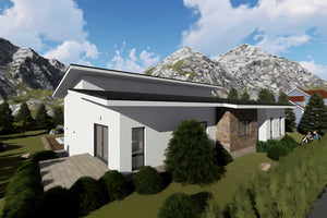 Proiect casa pe structura metalica cu etaj 059 - fatada casa imagine 10 thumbnail