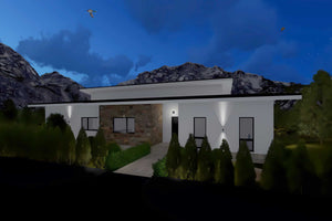 Proiect casa pe structura metalica cu etaj 059 - fatada casa imagine 16 thumbnail